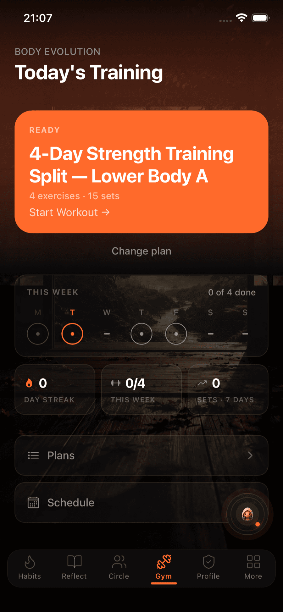 Habiter — training and body evolution